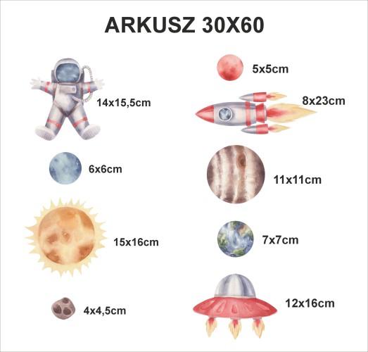 Naklejki świecące w ciemności | Naklejki fluorescencyjne dla dzieci | Kosmos, Astronauta, Planety 22089 - zdjęcie 10