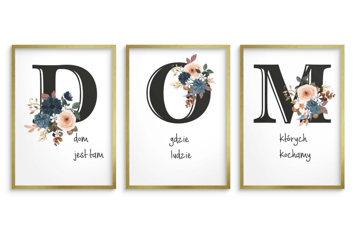Minimalistyczne plakaty z napisem DOM | Inspirujący plakat do salonu | Dekoracja ścienna boho 81320 - zdjęcie 5