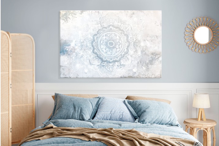 Obraz na płótnie- Mandala w odcieniach szarości | Spokojna dekoracja ścienna | Elegancki obraz na ścianę 20938 - zdjęcie 4