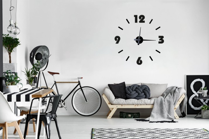 Nowoczesny, elegancki zegar ścienny | Zegar 3D czarny | Minimalistyczny zegar na ścianę 25524 - zdjęcie 5