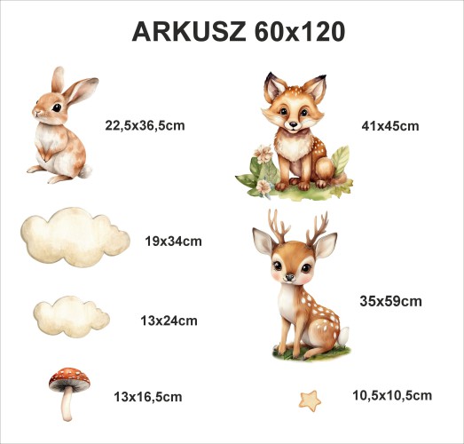 Naklejki dla dzieci świecące w ciemności | Naklejki fluorescencyjne na ścianę, meble | Leśne zwierzątka 22087 - zdjęcie 11
