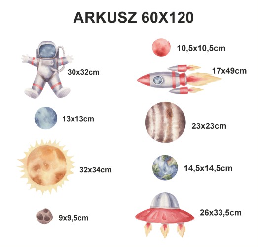 Naklejki świecące w ciemności | Naklejki fluorescencyjne dla dzieci | Kosmos, Astronauta, Planety 22089 - zdjęcie 9