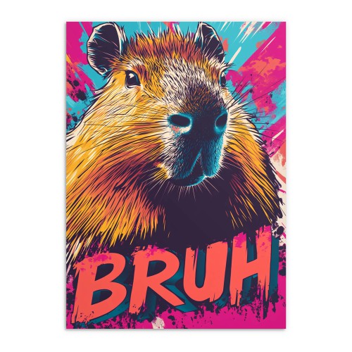 Komiksowy plakat z Kapibarą  | Humorystyczny plakat w stylu street art | Kolorowy plakat do Pokoju Młodzieżowego 81315 - zdjęcie 7