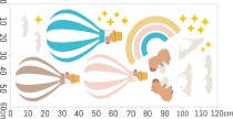 Pastelowe naklejki na ścianę dla dzieci - Kapibary, Balony i Tęcza | Urocze naklejki z kapibarami do pokoju dziecka 22084 Naklejkomania - zdjecie 5 - miniatura