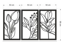 Obraz Ażurowy z Tulipanami – Elegancka Dekoracja do Salonu | Roślinny Obraz Line Art | Panele ażurowe z Kwiatami 66881 Naklejkomania - zdjecie 4 - miniatura