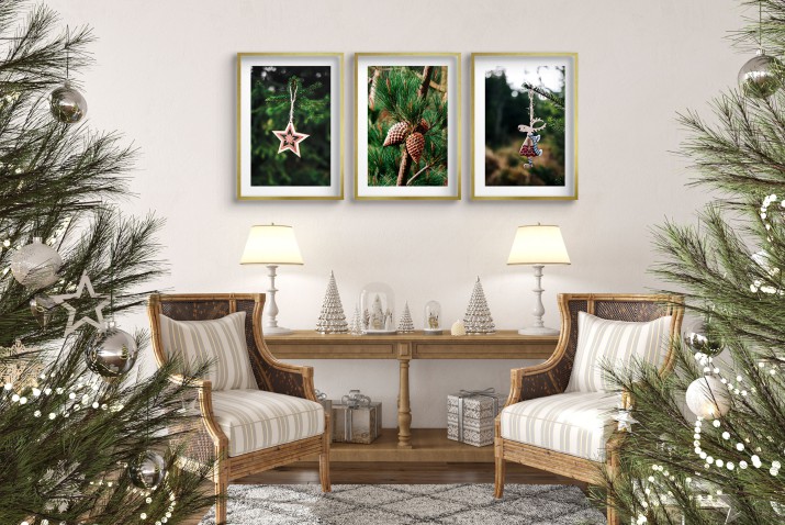 Plakaty świąteczne w stylu skandynawskim, boho- naturalne ozdoby choinkowe | Plakaty zimowe, Dekoracje bożonarodzeniowe 23439 - zdjęcie 7