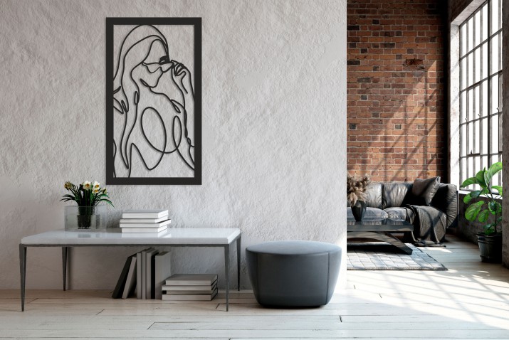 Obraz ażurowy Kobieta – minimalistyczna dekoracja ścienna | Panel ażurowy Portret Kobiety | Obraz 3D do sypialni, salonu 66876 - zdjęcie 3