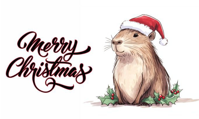 Maskownica mata magnetyczna na grzejnik kaloryfer | Dekoracja świąteczna z kapibarą | Osłona grzejnika Merry Christmas 81334 - zdjęcie 3