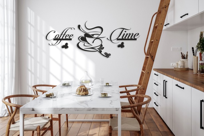 Elegancka dekoracja do kuchni, jadalni i kawiarni- Coffee Time | Ażurowy Obraz 3D Kawa | Ozdoba na ścianę z filiżanką kawy 66880 - zdjęcie 6