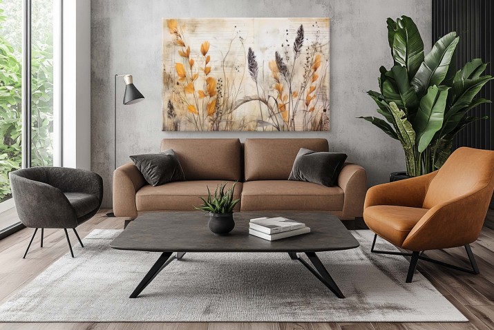 Obraz na Płótnie - Subtelne Rośliny w Stylu Vintage | Dekoracje boho, rustykalne do domu 64697 - zdjęcie 4
