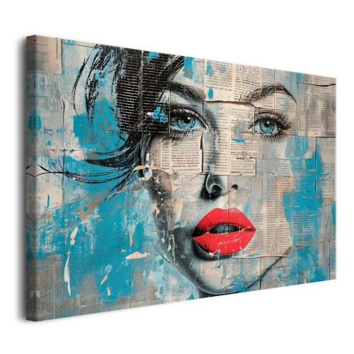Portret kobiety w stylu street art | Nowoczesna dekoracja ścienna- styl Loftowy, Industrialny | Nowoczesny obraz na ścianę 64699 - zdjęcie 2
