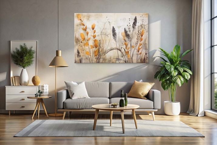 Obraz na Płótnie - Subtelne Rośliny w Stylu Vintage | Dekoracje boho, rustykalne do domu 64697 - zdjęcie 3