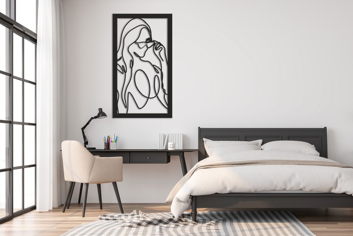 Obraz ażurowy Kobieta – minimalistyczna dekoracja ścienna | Panel ażurowy Portret Kobiety | Obraz 3D do sypialni, salonu 66876 - zdjęcie 4