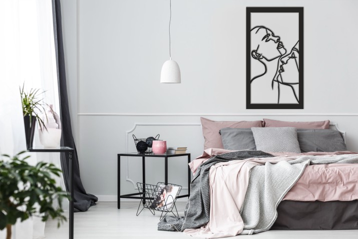 Obraz 3D Ażurowy w stylu Line Art- Kontury Postaci | Elegancka dekoracja do salonu, sypialni | Dekoracyjny Panel Ażurowy 66873 - zdjęcie 4