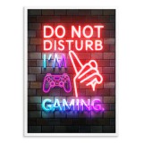 Plakat dla gracza – neonowy napis  Do Not Disturb I&#039;m Gaming | Dekoracja do pokoju gamera | Prezent dla fana gier 23448 Naklejkomania - zdjecie 2 - miniatura