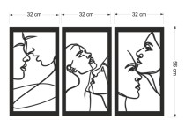 Tryptyk Ażurowy Line Art – Minimalistyczna Dekoracja Ścienna z Motywem Twarzy | Dekoracyjne Panele na ścianę- Obraz 3D 66871 Naklejkomania - zdjecie 3 - miniatura