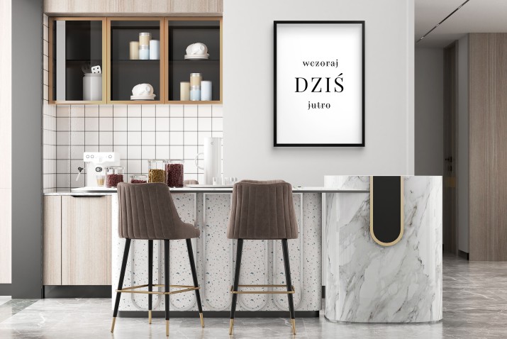 Minimalistyczny Plakat na Ścianę - Wczoraj DZIŚ Jutro | Nowoczesny Plakat Motywacyjny z Przesłaniem – Do Salonu i Biura 23449 - zdjęcie 5