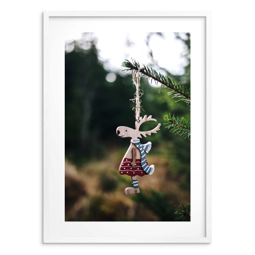 Bożonarodzeniowy Plakat w stylu skandynawskim- Renifer | Zimowa dekoracja do salonu | Dekoracja świąteczna boho, rustykalna 23464 - zdjęcie 3