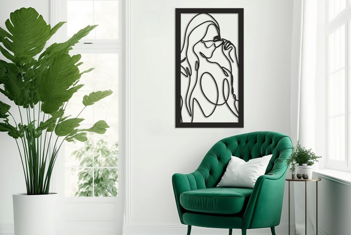 Obraz ażurowy Kobieta – minimalistyczna dekoracja ścienna | Panel ażurowy Portret Kobiety | Obraz 3D do sypialni, salonu 66876 - zdjęcie 5