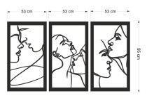 Tryptyk Ażurowy Line Art – Minimalistyczna Dekoracja Ścienna z Motywem Twarzy | Dekoracyjne Panele na ścianę- Obraz 3D 66871 Naklejkomania - zdjecie 4 - miniatura