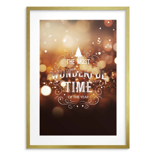 Plakat świąteczny „The Most Wonderful Time of the Year” – ozdoba na Boże Narodzenie | Zimowa dekoracja do salonu | Świąteczna ozdoba na prezent 23466 - zdjęcie 2