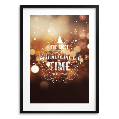 Plakat świąteczny „The Most Wonderful Time of the Year” – ozdoba na Boże Narodzenie | Zimowa dekoracja do salonu | Świąteczna ozdoba na prezent 23466 Naklejkomania - zdjecie 1