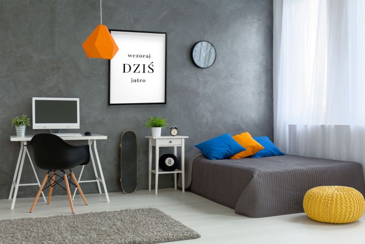 Minimalistyczny Plakat na Ścianę - Wczoraj DZIŚ Jutro | Nowoczesny Plakat Motywacyjny z Przesłaniem – Do Salonu i Biura 23449 - zdjęcie 7