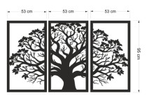 Nowoczesny Obraz Ażurowy na ścianę- Tryptyk Drzewo | Obraz 3D Panel ażurowy z Drzewem | Elegancka dekoracja do salonu 66869 Naklejkomania - zdjecie 4 - miniatura