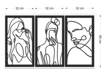 Tryptyk Line Art – Ażurowa Dekoracja z Kobiecym Motywem | Panel Ażurowy Selfie i Kobieta w Okularach – Minimalistyczne Obrazy 3D do Salonu 66875 Naklejkomania - zdjecie 3 - miniatura