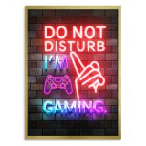 Plakat dla gracza – neonowy napis  Do Not Disturb I&#039;m Gaming | Dekoracja do pokoju gamera | Prezent dla fana gier 23448 Naklejkomania - zdjecie 3 - miniatura