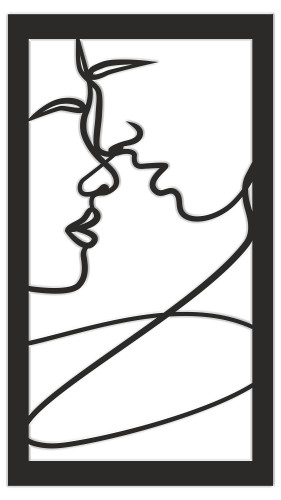Obraz Ażurowy- Postacie Line Art, Kontury | Minimalistyczna dekoracja 3D | Dekoracyjny Panel Ażurowy do salonu 66872 - zdjęcie 2
