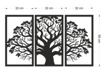 Nowoczesny Obraz Ażurowy na ścianę- Tryptyk Drzewo | Obraz 3D Panel ażurowy z Drzewem | Elegancka dekoracja do salonu 66869 Naklejkomania - zdjecie 3 - miniatura