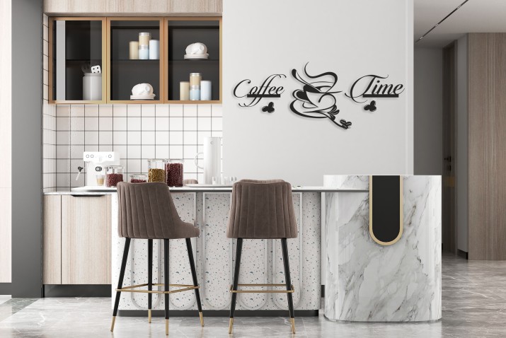 Elegancka dekoracja do kuchni, jadalni i kawiarni- Coffee Time | Ażurowy Obraz 3D Kawa | Ozdoba na ścianę z filiżanką kawy 66880 - zdjęcie 5