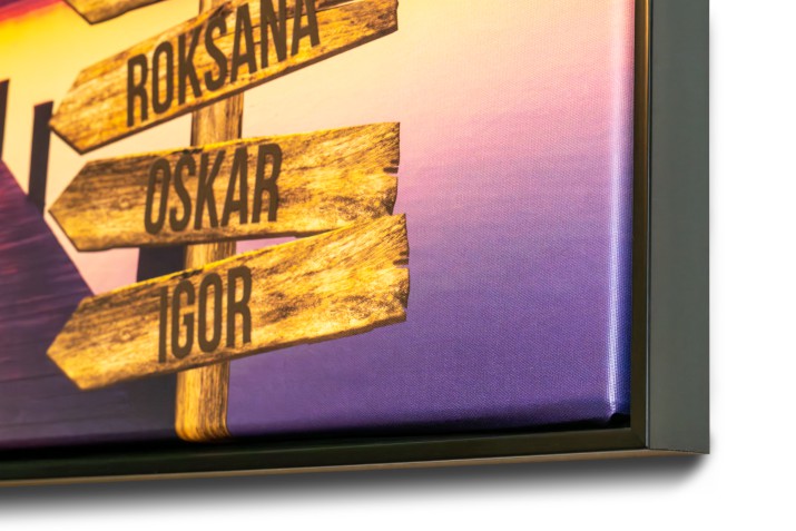 Elegancki Obraz w Ramie- Inspirujący cytat o rodzinie z imionami  | Wyjątkowa dekoracja ścienna do salonu, sypialni | Personalizowany obraz na płótnie 20775 - zdjęcie 3