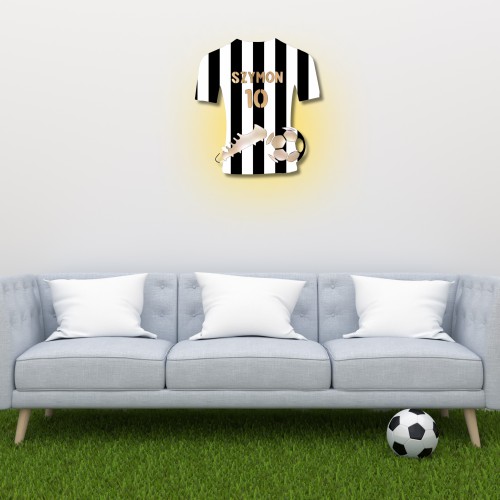 Lampka LED na baterie- Czarno-biała sportowa koszulka z imieniem i kolorami klubu 81343 - zdjęcie 3