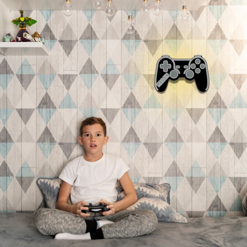 Stylowa Lampka gamingowa z imieniem- Kontroler, Gamepad, Joystick do konsoli | Nowoczesne oświetlenie do pokoju młodzieżowego | Prezent, gadżet dla fana gier 81377 - zdjęcie 4