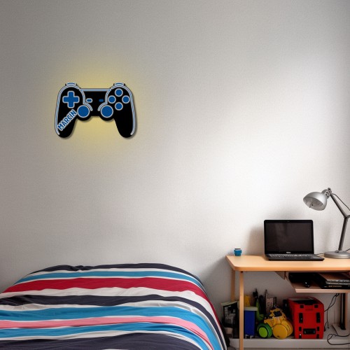 Nowoczesna Lampka Led z imieniem- Kontroler, Pad do konsoli | Dekoracja do pokoju nastolatka | Prezent, gadżet dla gracza 81370 - zdjęcie 3