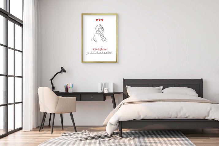 Wyjątkowy Prezent dla Dziadka- Plakat &amp;quot;Szczęście jest uściskiem dziadka&amp;quot; | Pamiątkowy Obrazek na Dzień Dziadka 81385 - zdjęcie 7