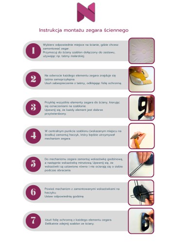 Nowoczesny, czarny zegar rzymski 81144 - zdjęcie 3