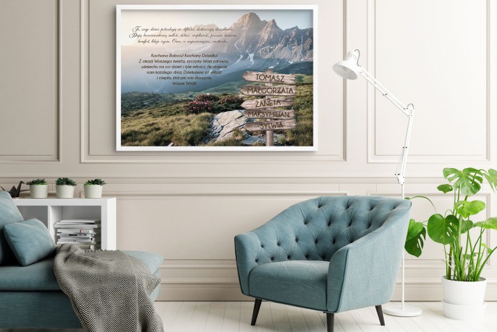 Pamiątkowy Plakat na Dzień Babci i dziadka | Personalizowany Prezent dla dziadków | Obrazek z imionami wnuków 23433 - zdjęcie 6