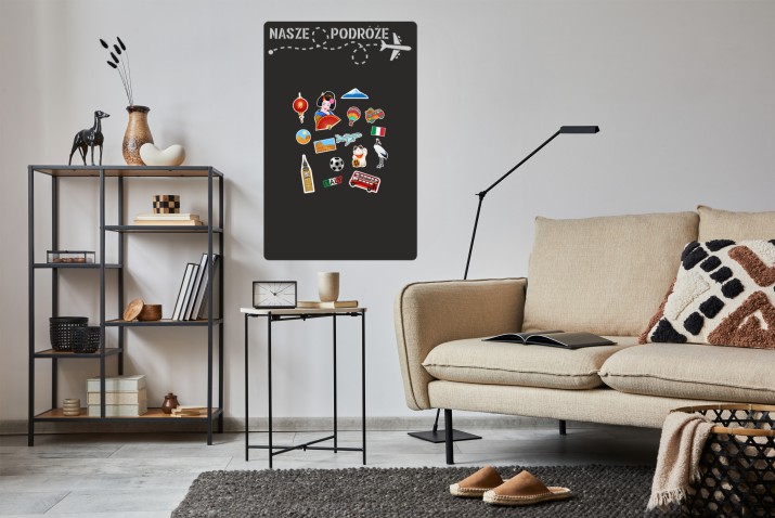 Samoprzylepna czarna tablica magnetyczna na magnesy z podróży Nasze Podróże 45x70cm 67404 - zdjęcie 4
