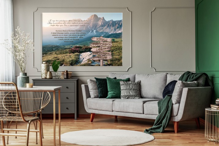 Personalizowany obraz dla dziadków z imionami wnuków | Prezent dla Babci i Dziadka- Obraz na ścianę z cytatem 20935 - zdjęcie 5