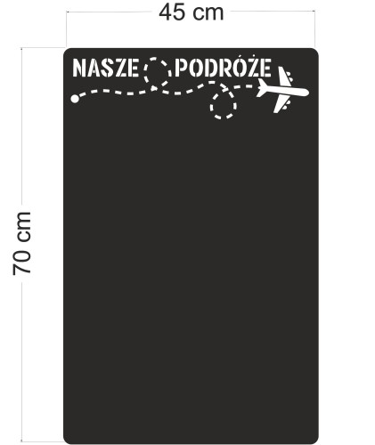 Samoprzylepna czarna tablica magnetyczna na magnesy z podróży Nasze Podróże 45x70cm 67404 - zdjęcie 2