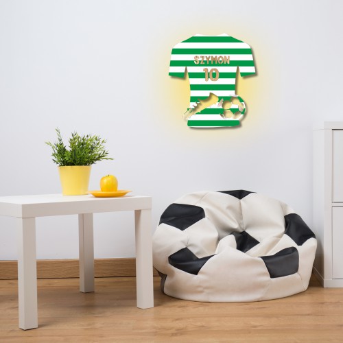 Personalizowana Lampka nocna- Koszulka klubowa z imieniem | Dekoracyjne oświetlenie dla dziecka | Prezent dla kibica Piłki Nożnej 81356 - zdjęcie 6