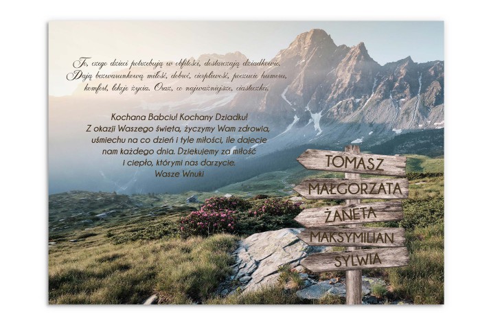 Pamiątkowy Plakat na Dzień Babci i dziadka | Personalizowany Prezent dla dziadków | Obrazek z imionami wnuków 23433 - zdjęcie 7