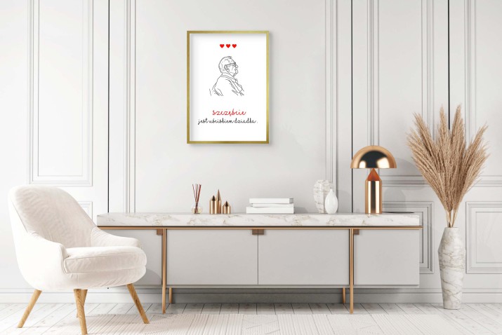 Wyjątkowy Prezent dla Dziadka- Plakat &amp;quot;Szczęście jest uściskiem dziadka&amp;quot; | Pamiątkowy Obrazek na Dzień Dziadka 81385 - zdjęcie 6