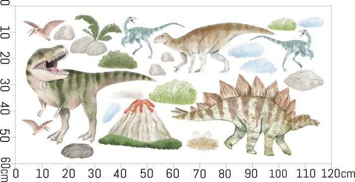Naklejka dziecięca ścienna | Dekoracyjne obrazki do pokoju dziecka  | Dinozaury na ścianę dla chłopca T22099 - zdjęcie 4