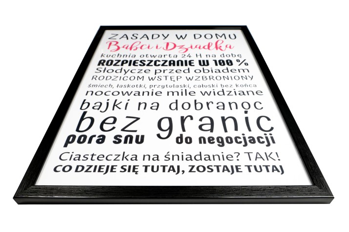 Plakat w czarnej ramce Dzień Babci i Dziadka 61246 - zdjęcie 4
