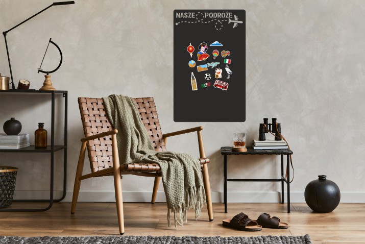 Samoprzylepna czarna tablica magnetyczna na magnesy z podróży Nasze Podróże 45x70cm 67404 - zdjęcie 5