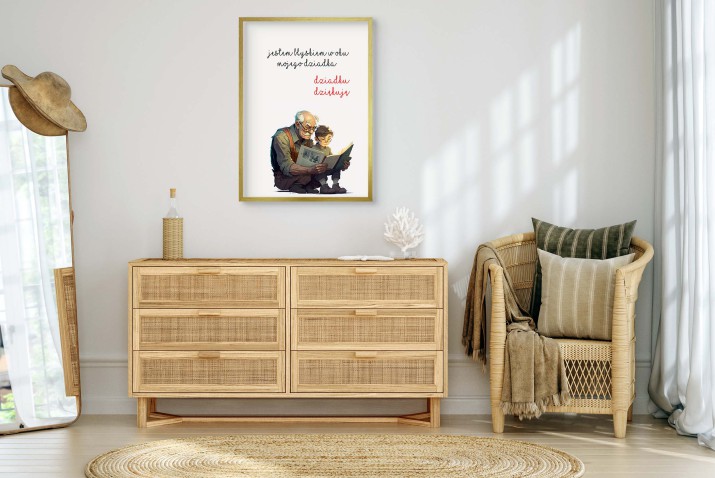 Plakat z podziękowaniem dla Dziadka | Wyjątkowy Prezent na Dzień Dziadka- minimalistyczny plakat na ścianę 81387 - zdjęcie 5